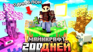 Я ПРОЖИЛ 200 ДНЕЙ НА ОДНОМ БЛОКЕ С МИЛЛИОНОМ МОДОВ! ВЫЖИВАНИЕ В МАЙНКРАФТ. БЕБРОК #3