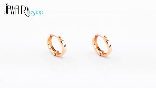 Jewellery - Earrings made of pink 585 gold - circles decorated with notches and white gold смотреть онлайн