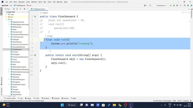 Final Keyword in Java смотреть онлайн