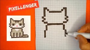 Как нарисовать Кота по клеточкам Простые рисунки Котёнок How to Draw Cat Pixel Art Kitty