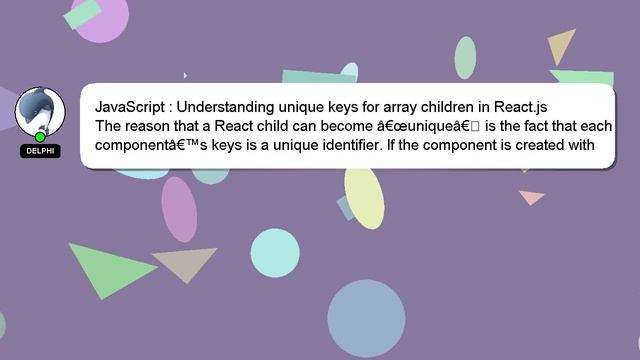JavaScript : Understanding unique keys for array children in React.js смотреть онлайн