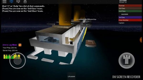 Roblox Титаник тонет