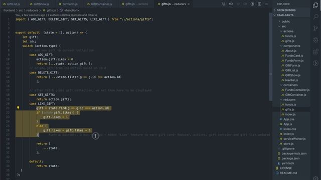 'Like' feature update to Dear-Santa full-stack project смотреть онлайн