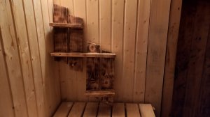 Интересная полочка для бани. Обжиг дерева простой газовой горелкой