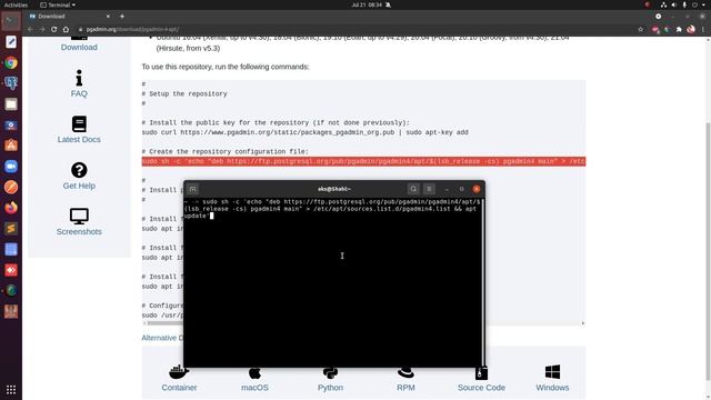 How to Install pgadmin 4 on Ubuntu 20.10 смотреть онлайн