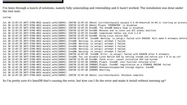 Ubuntu: mysql-server hangs on setting password смотреть онлайн