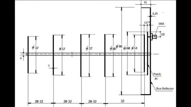 WI-FI 2400 Чертеж антенны. смотреть онлайн