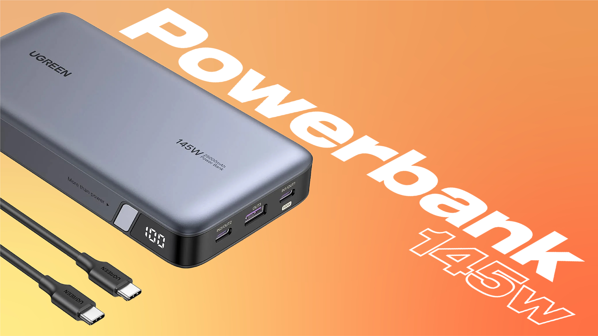 Ugreen PB205 — powerbank для ноутбука. 145Вт и 25000мАч! смотреть онлайн
