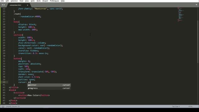 Random colour picker using html and javascript смотреть онлайн
