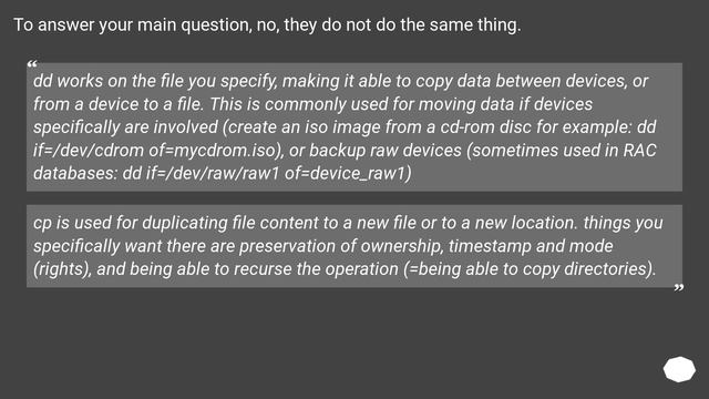 Why do we use cp to copy files and not dd? (in unix-derivatives) смотреть онлайн