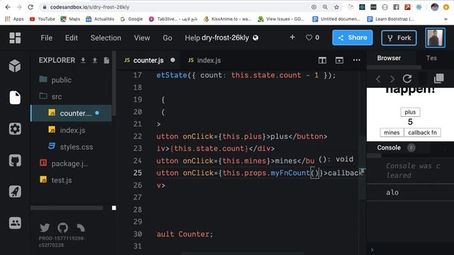 6- react basic counter (props,state,callback,vdom) смотреть онлайн