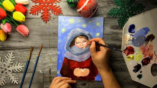 НОВОГОДНЯЯ СКАЗКА • Как нарисовать девушку и зиму смотреть онлайн