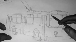 КАК НАРИСОВАТЬ ТРОЛЛЕЙБУС ЗиУ-9 (682) [TIMELAPSE]