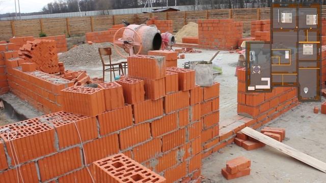 Строительство одноэтажного кирпичного дома. Возведение стен смотреть онлайн