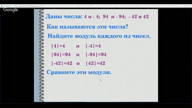 Математика 6 класс 23 неделя Модуль числа смотреть онлайн