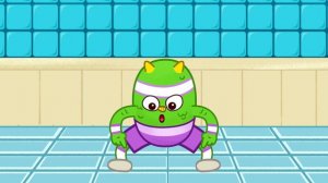 Head shoulders knees and toes slow to faster ! Monster dance song for kindergarten