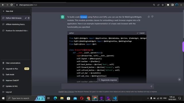 build a web browser using chatgpt and python in 1 minutes #chatgpt #openai смотреть онлайн