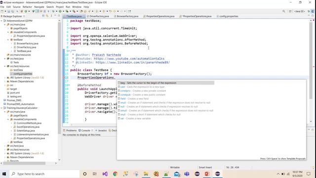 Selenium Framework - Advanced- 09. Create ThreadSafe TestBase (BaseClass for common driver) смотреть онлайн