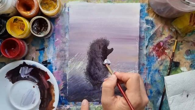 ЕЖИК В ТУМАНЕ |Рисуем гуашью вместе✌️ смотреть онлайн