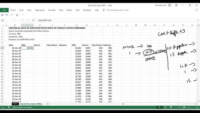 How to Rebase the Stock Price Data in Excel смотреть онлайн