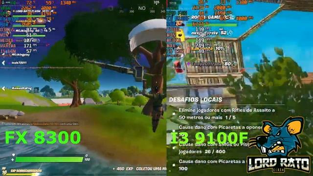 FORTNITE - FX 8300 VS I3 9100F RX 580 8GB - UMA BATALHA MALUCA смотреть онлайн