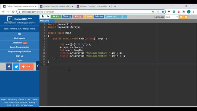 Find the maximum and minimum element in an array | JAVA | Love Babbar Question смотреть онлайн