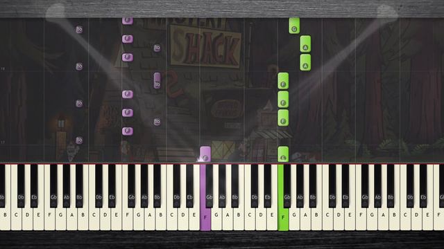 Gravity Falls Theme Song Piano Tutorial - gravity falls opening piano Sheet Music смотреть онлайн