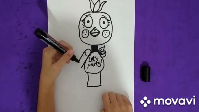 Рисуем Чику из 5 ночей с Фредди поэтапно смотреть онлайн