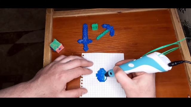 Рисуем алмаз 3D ручкой из Майнкрафта...
