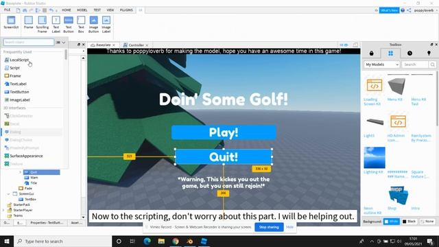 How to make a main menu GUI with a camera! Roblox studio Tutorials смотреть онлайн