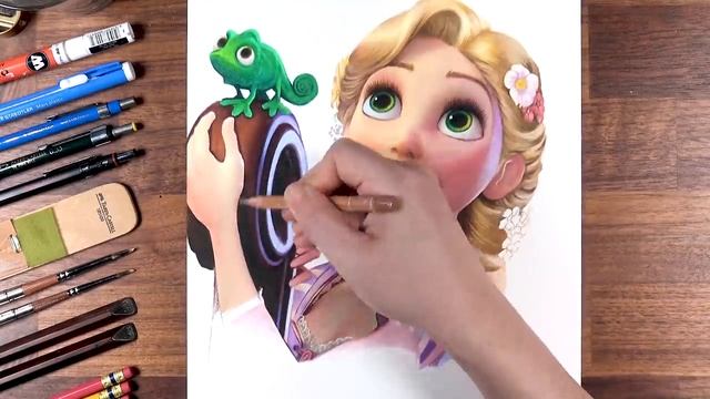Drawing Rapunzel with Pascal (Tangled) | drawholic смотреть онлайн