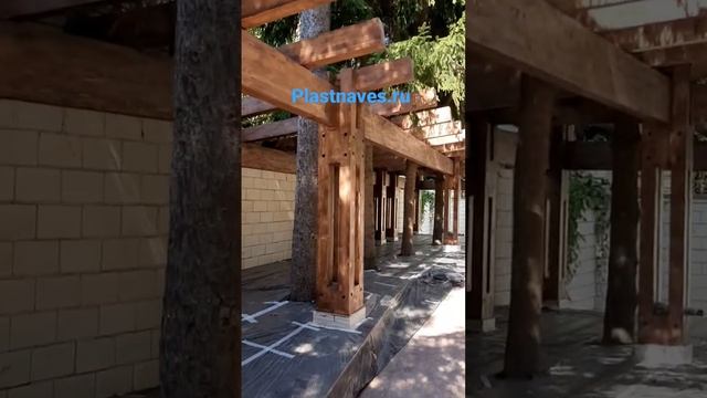 Пергола из клеёного бруса смотреть онлайн