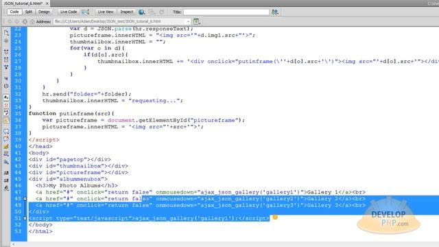 json tutorial for beginners part 6 Ajax PHP Multiple Album Photo Gallery смотреть онлайн