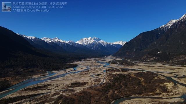 Tibet 4K Aerial View - Landscape From Above Of Nyingchi, Tibet - Relaxation With Calming Music