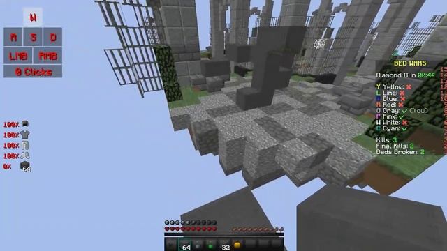 Bed Wars на сервере Blocksmc. 30CPS Drag Click. смотреть онлайн