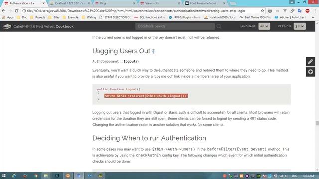 #24 CakePHP 3.x - User Logout and allow and deny functions смотреть онлайн