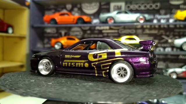 Hot Wheels Custom Nissan Skyline R34 Black Purple смотреть онлайн