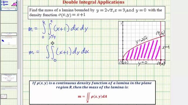 Double Integrals - Find the Mass of a Lamina Over a Region in the xy Plane смотреть онлайн