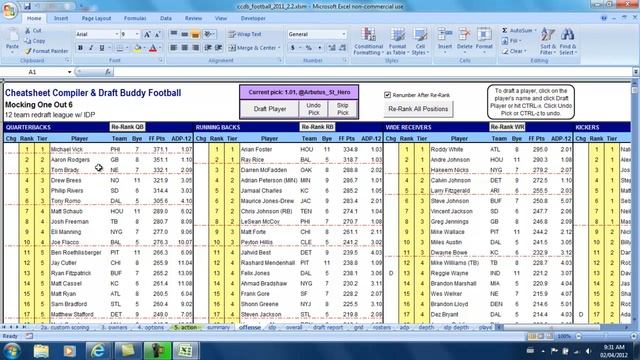 Cheatsheet Compiler & Draft Buddy Fantasy Football смотреть онлайн