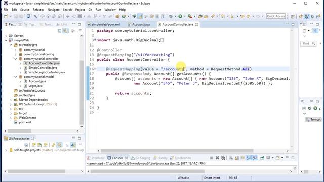 Spring MVC RESTful web service beginner tutorial смотреть онлайн