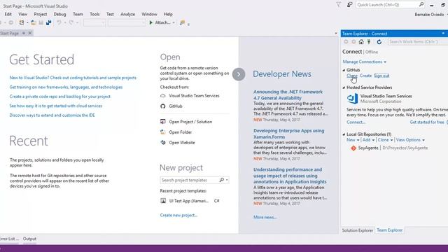 Conectar Git con VS 2017 смотреть онлайн