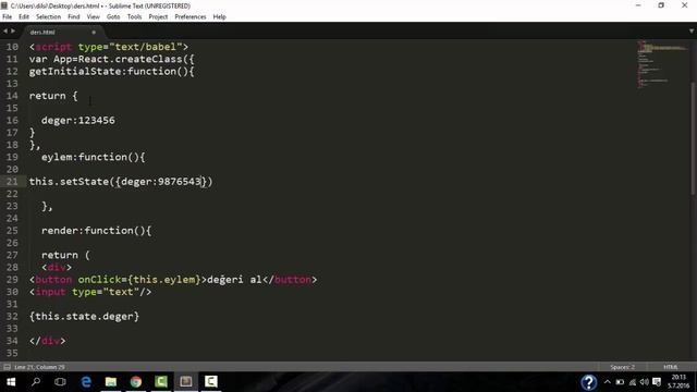 react.js getInitialsate ve setState - ders 3 смотреть онлайн