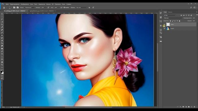 Как за несколько минут убрать дефекты на фото, нарисовананое нейросетью, в Фотошопе? смотреть онлайн