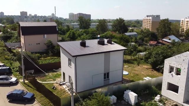Двухэтажный дом из газобетона по проекту Б42. Строительство домов. смотреть онлайн