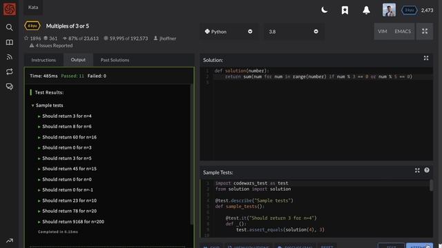 Multiples of 3 or 5 - Codewars Popular Katas SOLVED #2 смотреть онлайн