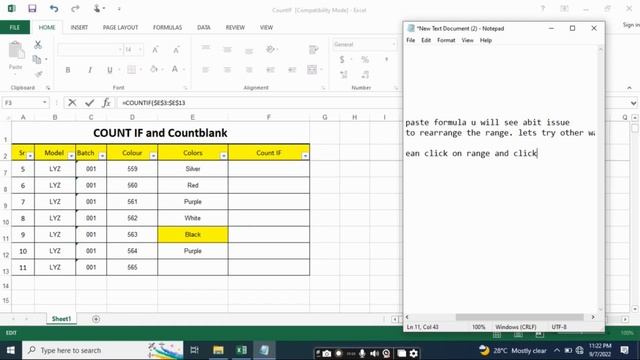 Ms Excel Count IF & Count Blank|Basic Skills