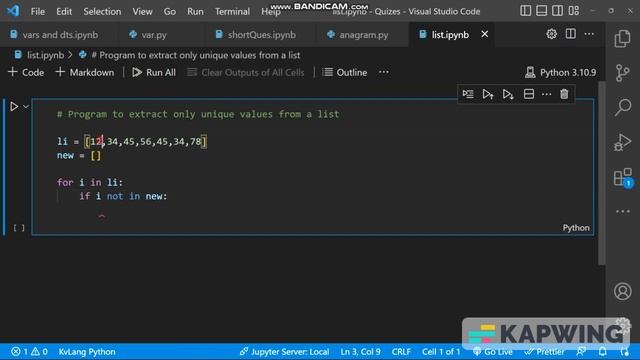 Extracting only Unique Values from List in Python | Explained in HINDI смотреть онлайн