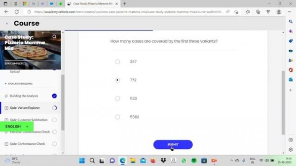 celonis process mining fundamentals :case study: quiz1 in celonis
