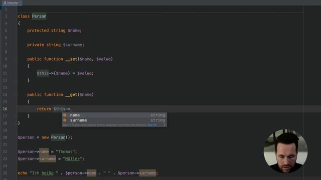 PHP Basis Tutorial: Magische Methoden-__get() und __set() смотреть онлайн