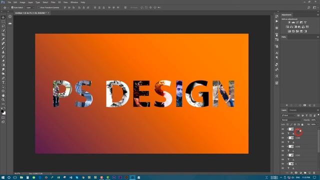 How to place images in text in adobe photoshop cc 2017 (photoshop tutorial). смотреть онлайн